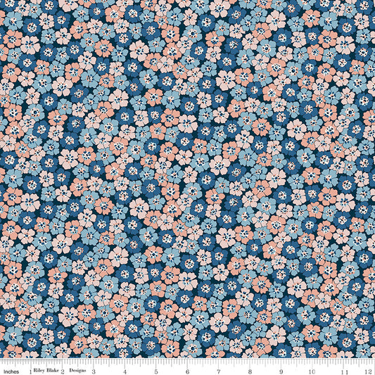 Denim Florals - Spring Flourish A - Liberty Fabric Cotton