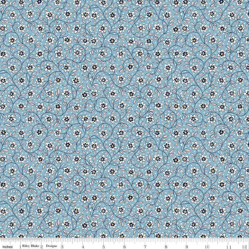 Denim Florals - Lily Trail B
 - Liberty Fabric Cotton