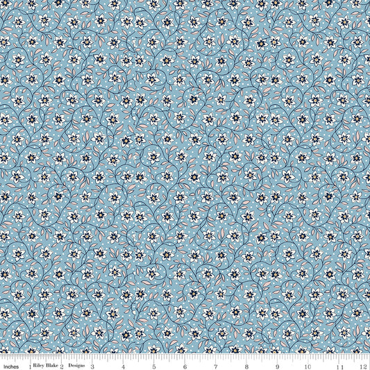 Denim Florals - Lily Trail B
 - Liberty Fabric Cotton