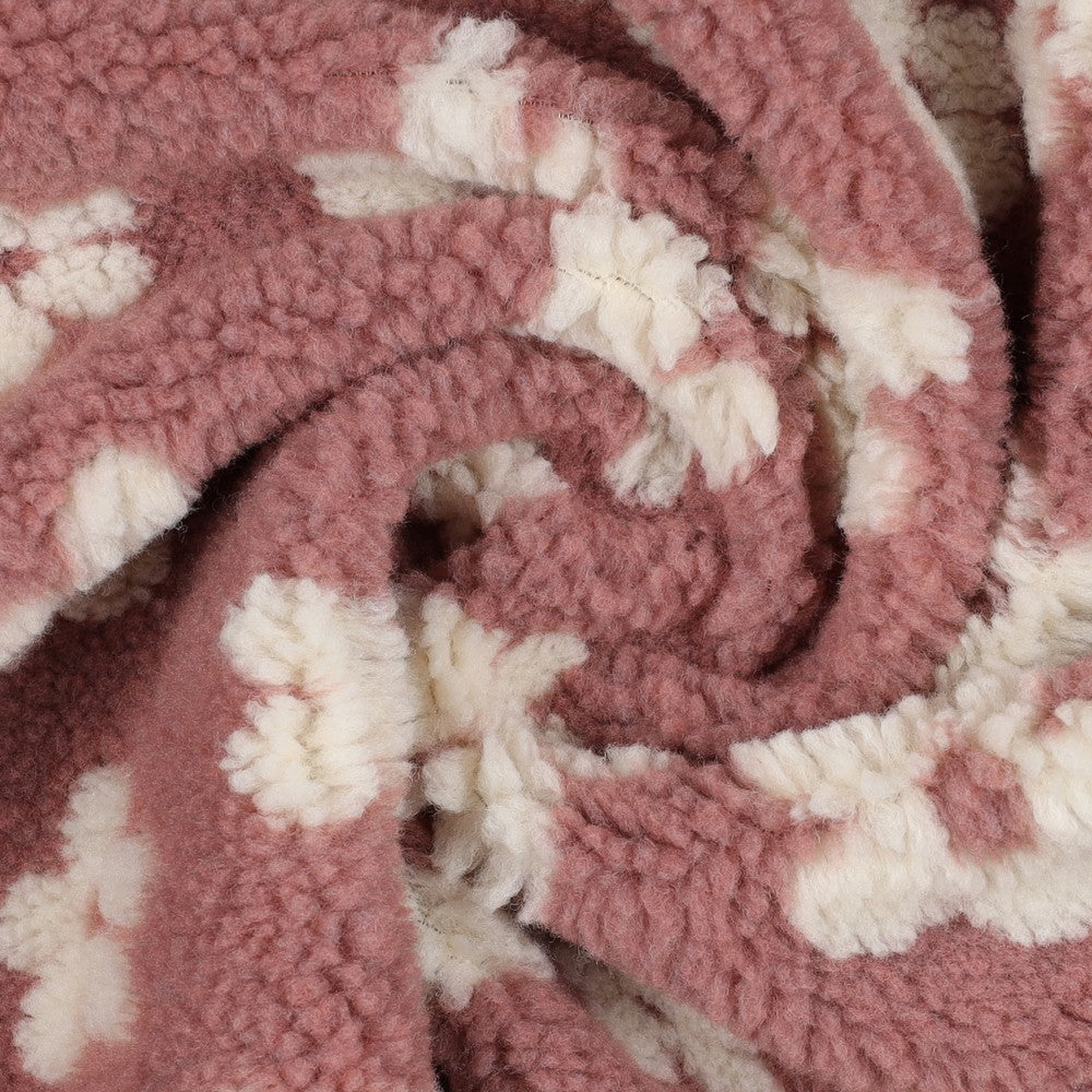 TEDDY FLOWERS Sherpa - Pink - Poppy Fabrics