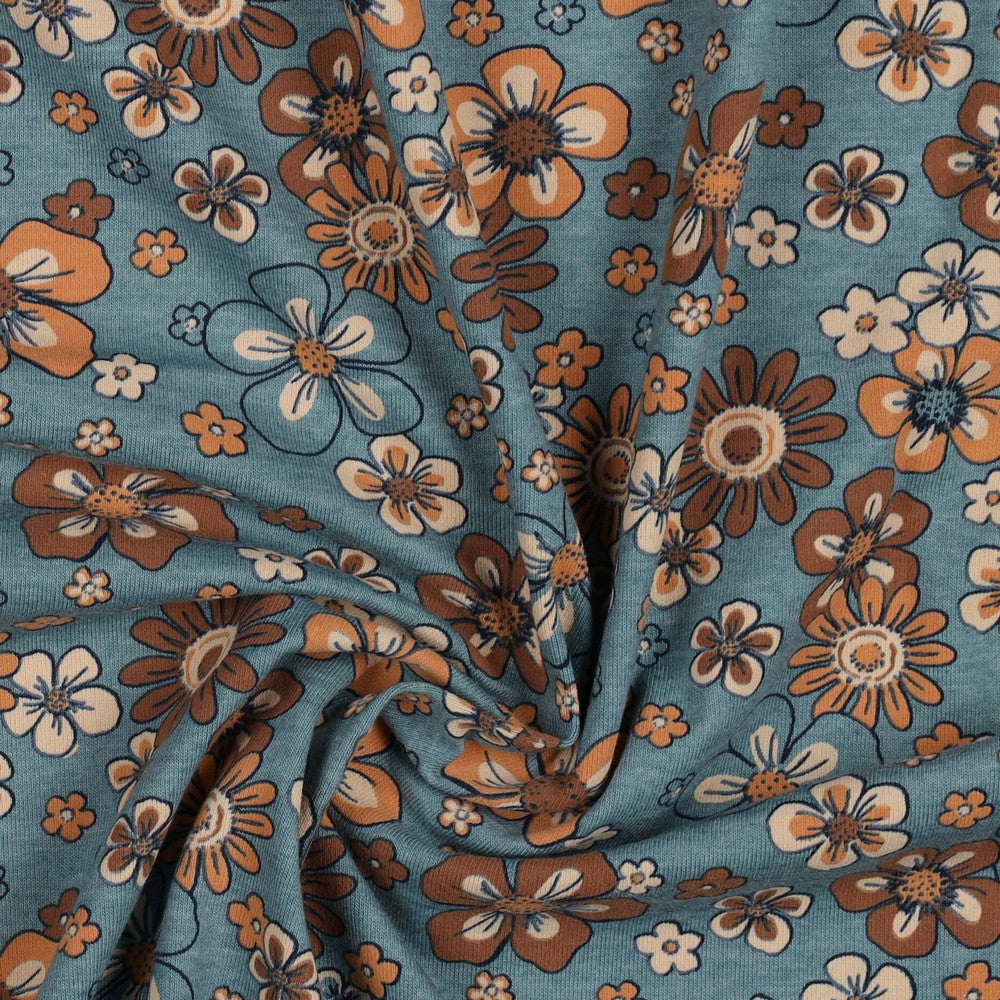 Jersey Mélange Fleurs - Poppy Fabrics