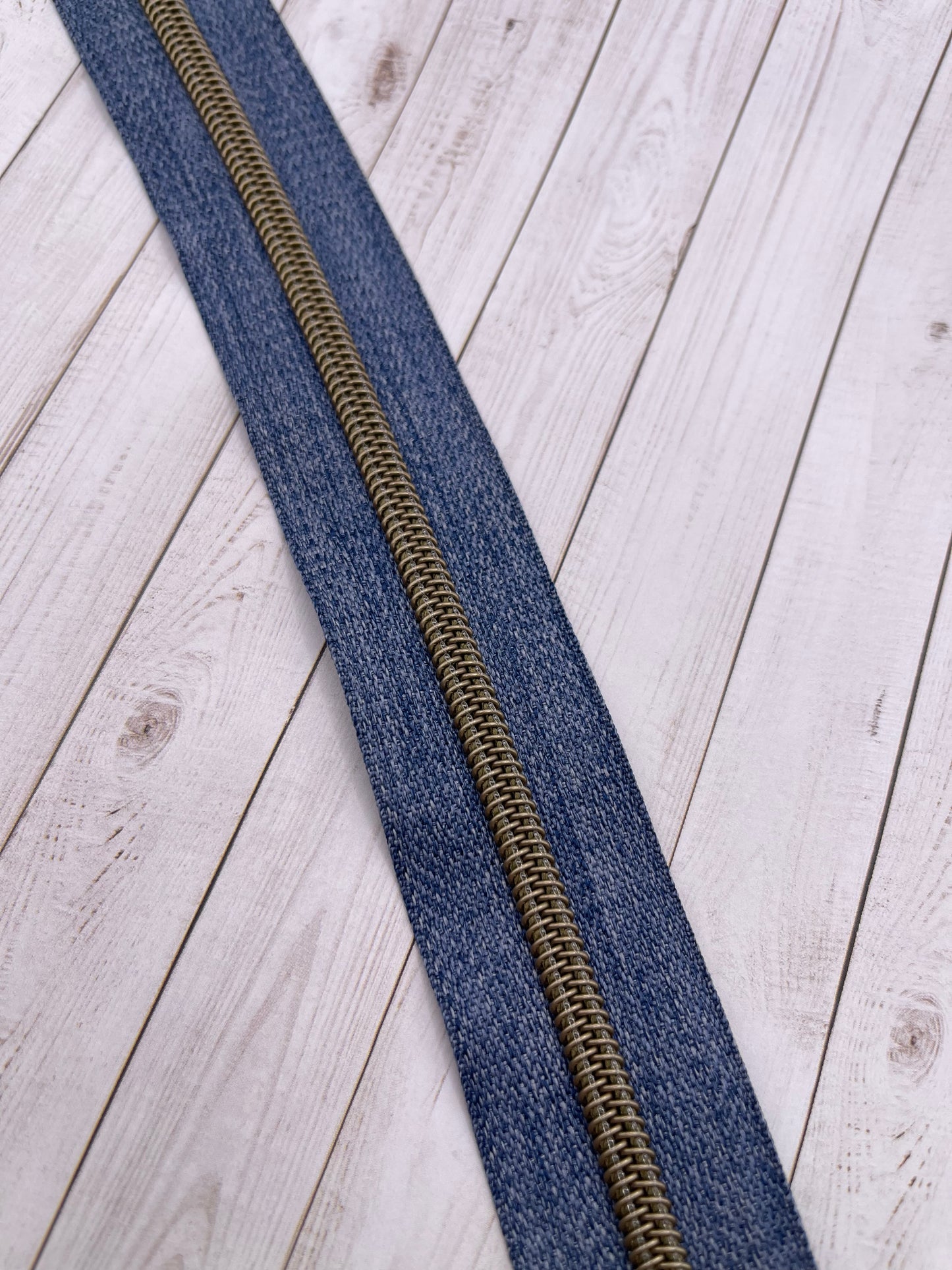 Denim - Antique Brass Zipper Tape # 5 Zipper (1 Meter)