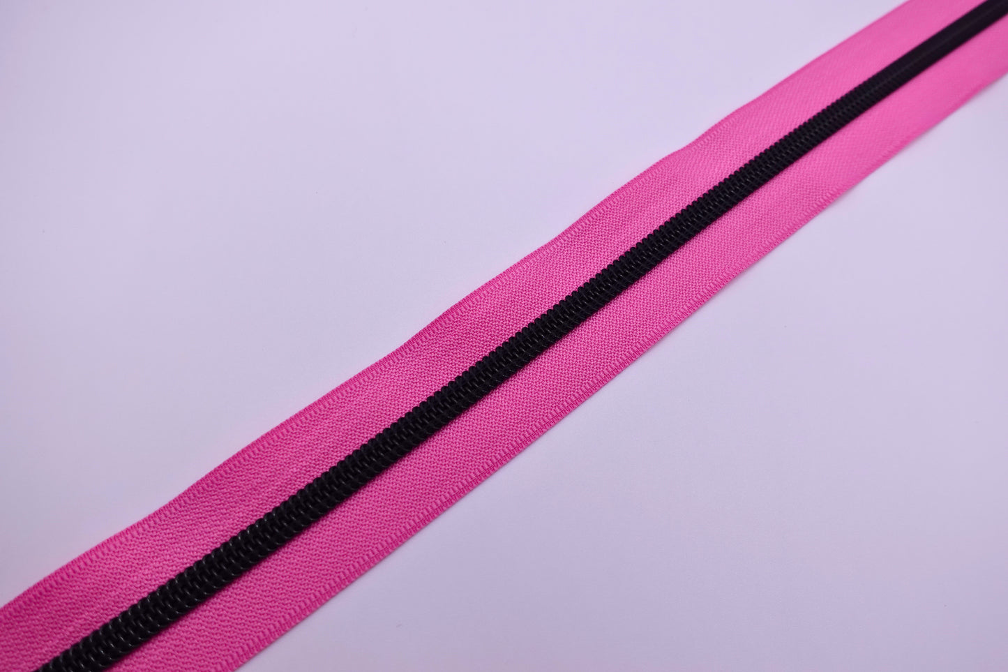 Pink-Black Teeth Zipper Tape # 5 Zipper (1 Meter)