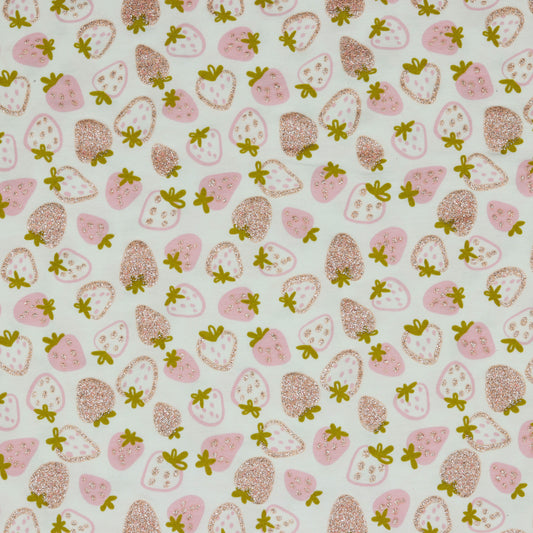 JERSEY GLITTER STRAWBERRY- Poppy Fabrics