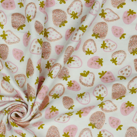 JERSEY GLITTER FRAISE - Poppy Fabrics