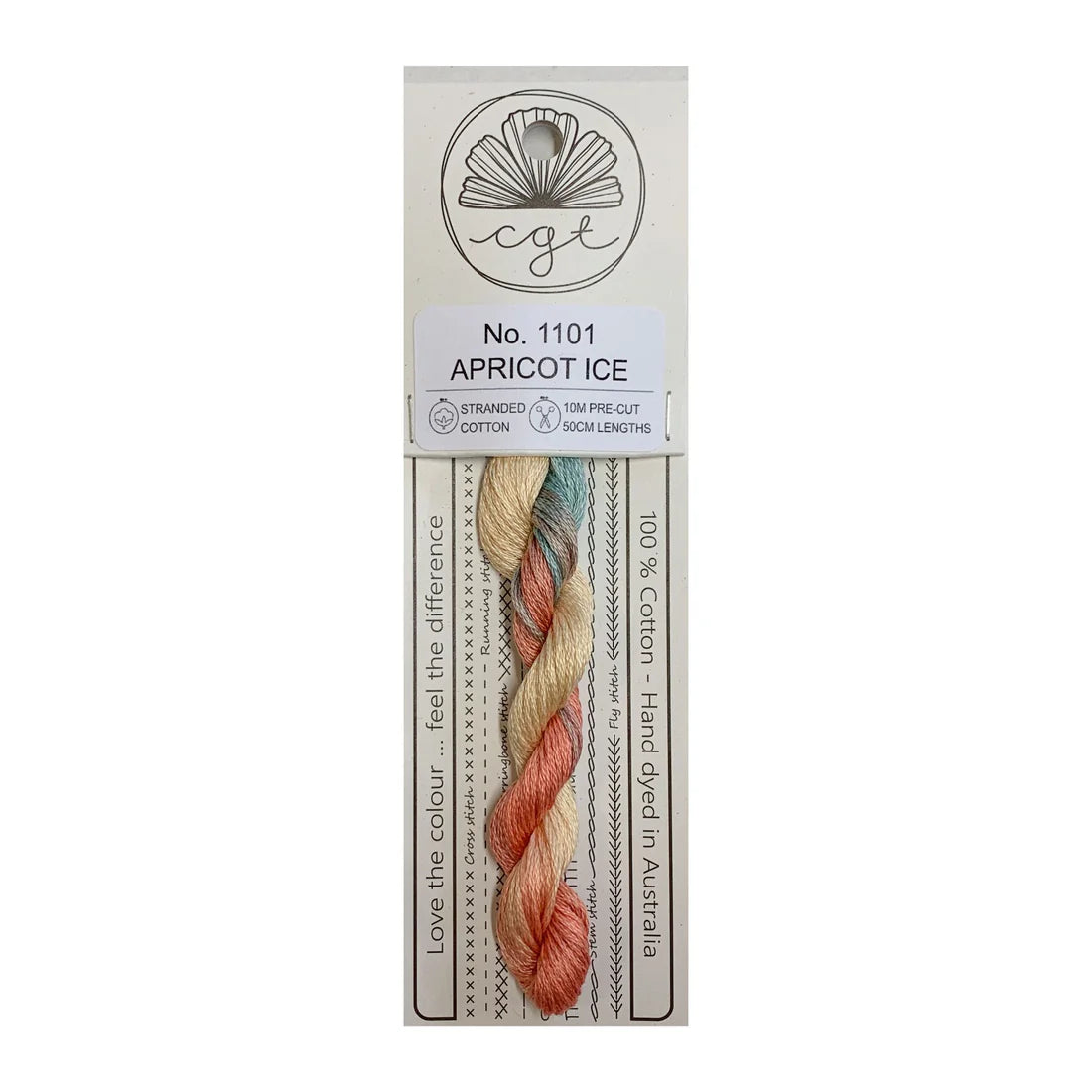 1101 Apricot Ice - Fils à broder pré-coupés Mouliné - Cottage Garden Threads