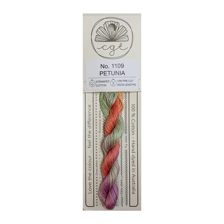 1109 Petunia - Pre-cut floss - Cottage Garden Threads