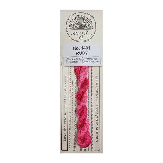 1401 Ruby - Fils à broder pré-coupés Mouliné - Cottage Garden Threads