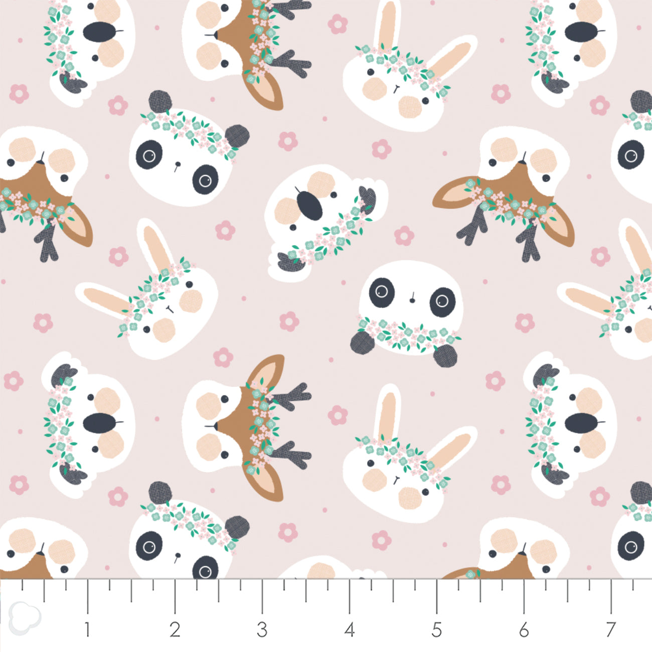 Floral Menagerie - Animal Flower Crowns - Camelot Fabric