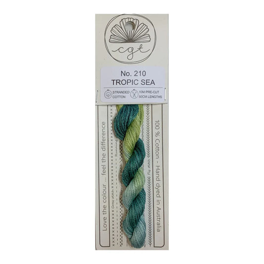 210 Tropic Sea- Fils à broder pré-coupés Mouliné - Cottage Garden Threads