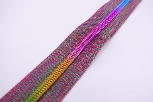 Rainbow on Rainbow Zipper Tape # 5 Zipper (1 Meter)