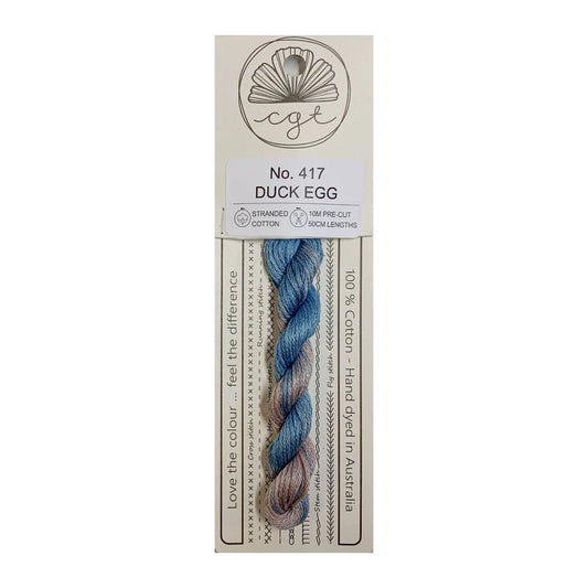 417 Duck Egg - Fils à broder pré-coupés Mouliné - Cottage Garden Threads