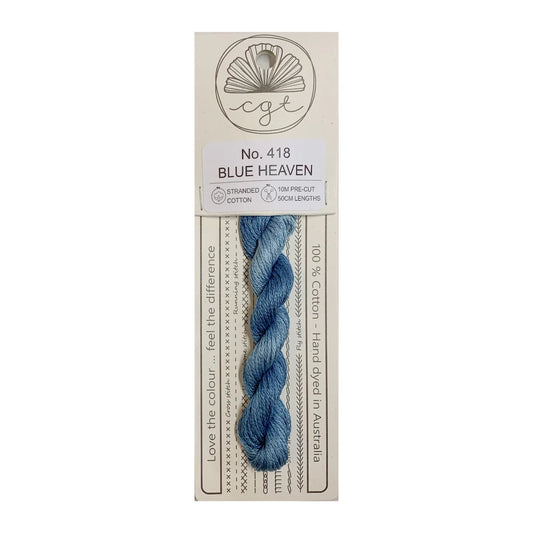 418 Blue Heaven - Pre-cut floss - Cottage Garden Threads