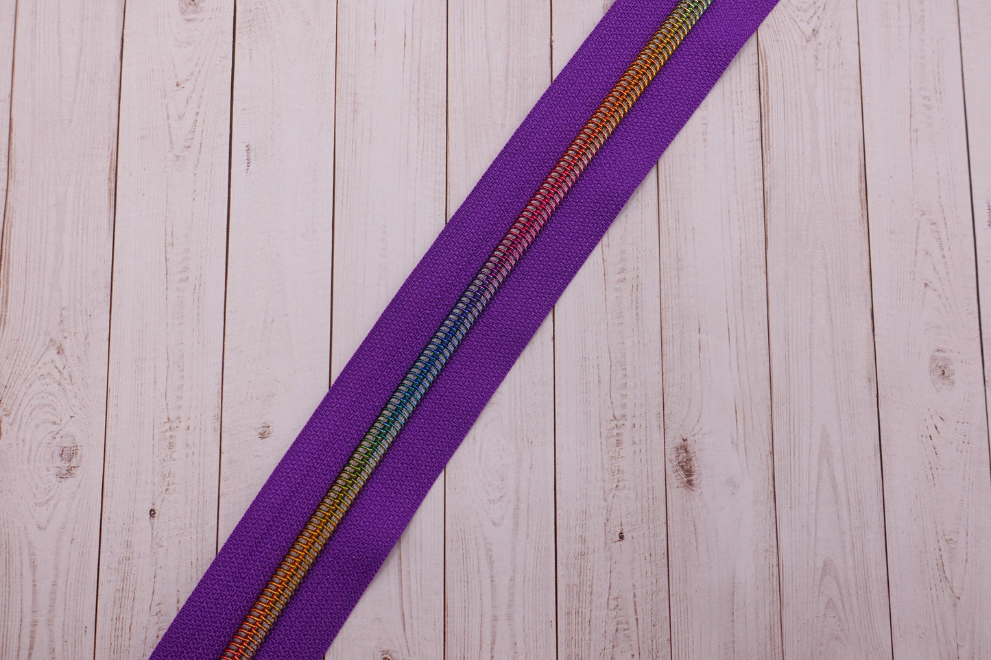 Purple - Rainbow Teeth Zipper Tape # 5 Zipper (1 Meter)