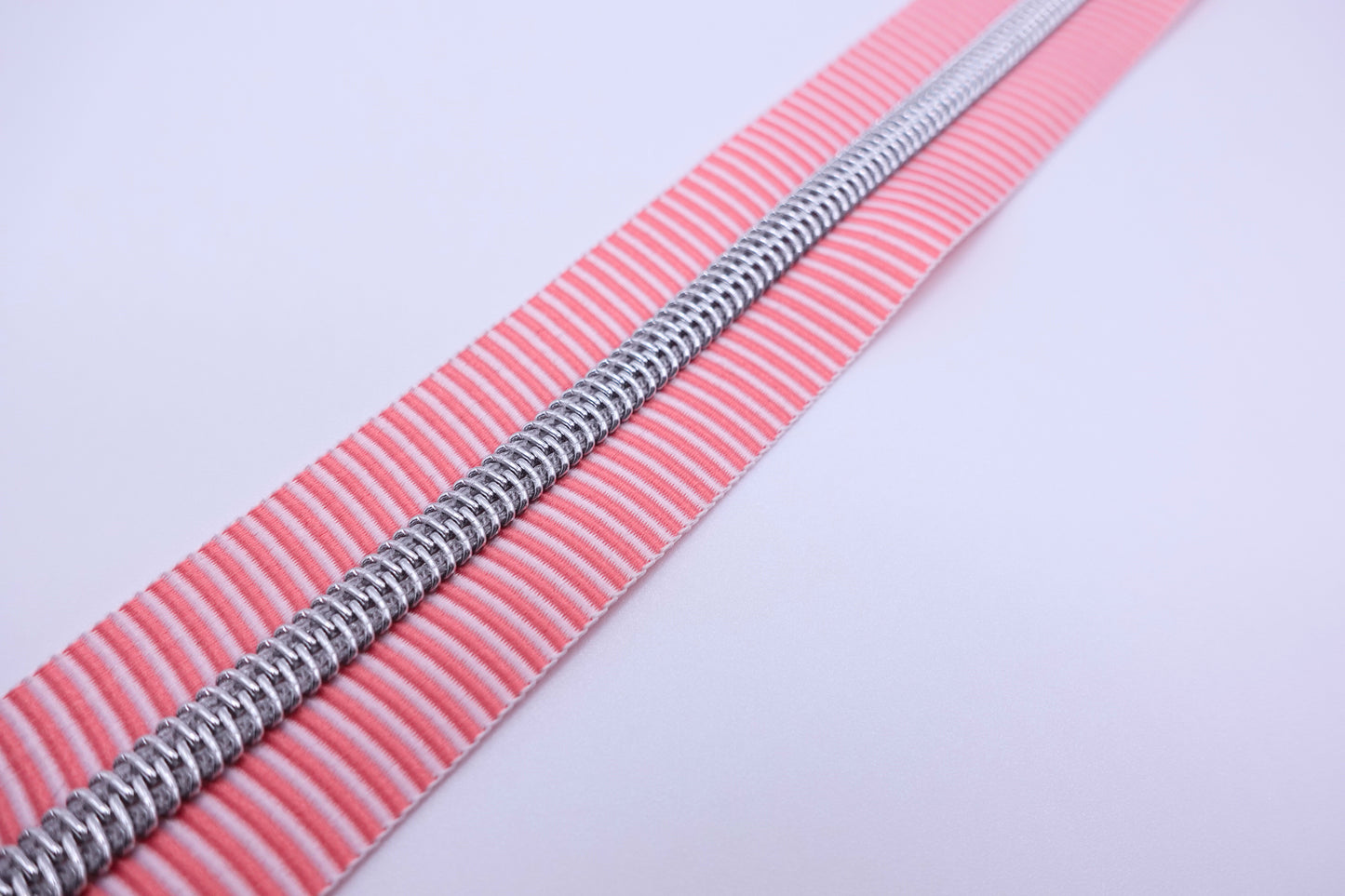 Pink Striped Zipper Tape # 5 Zipper (1 Meter)