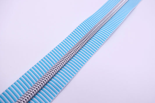 Blue Striped Zipper Tape # 5 Zipper (1 Meter)