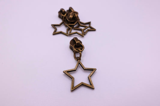 Star Antique Brass Zipper Pull (#5 Zippers)