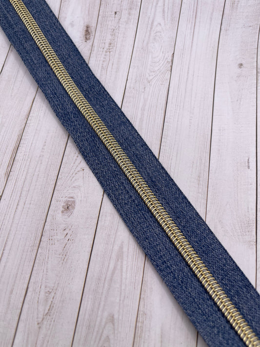 Denim - Or Zipper Tape # 5 Zipper (1 Metre)