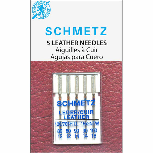 SCHEMTZ #1838 Aiguilles à cuir sur carte - Assorties - 5 pièces