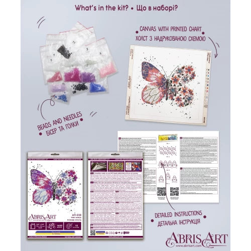 Kit de broderie Ailes roses - Abris Art