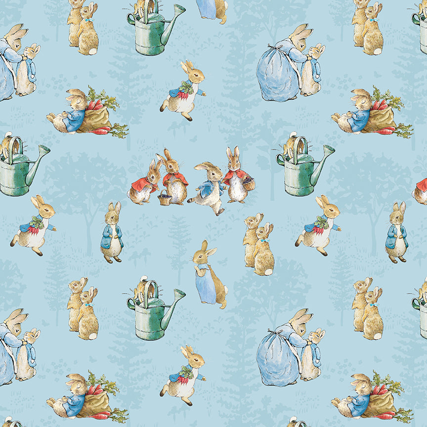 The Tale of Peter Rabbit - Blue Main - Riley Blake Designs