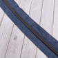 Denim - Gunmetal Zipper Tape # 5 Zipper (1 Metre)