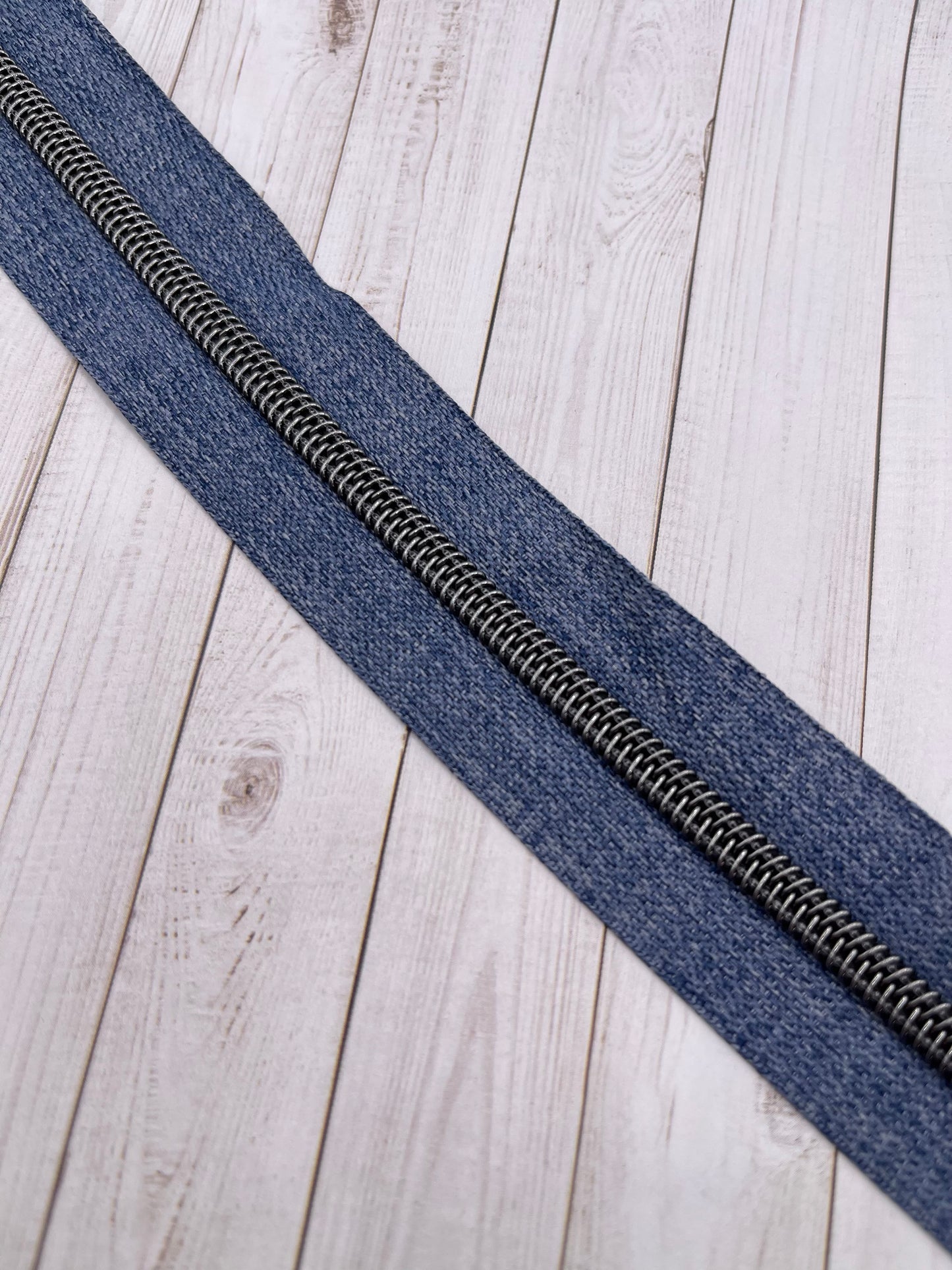 Denim - Gunmetal Zipper Tape # 5 Zipper (1 Metre)