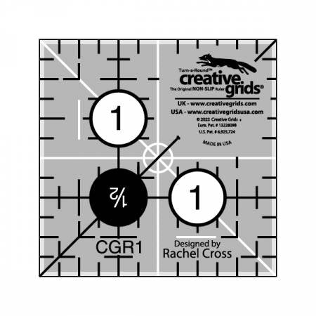 Règle de courtepointe Creative Grids carrée de 1-1/2 po