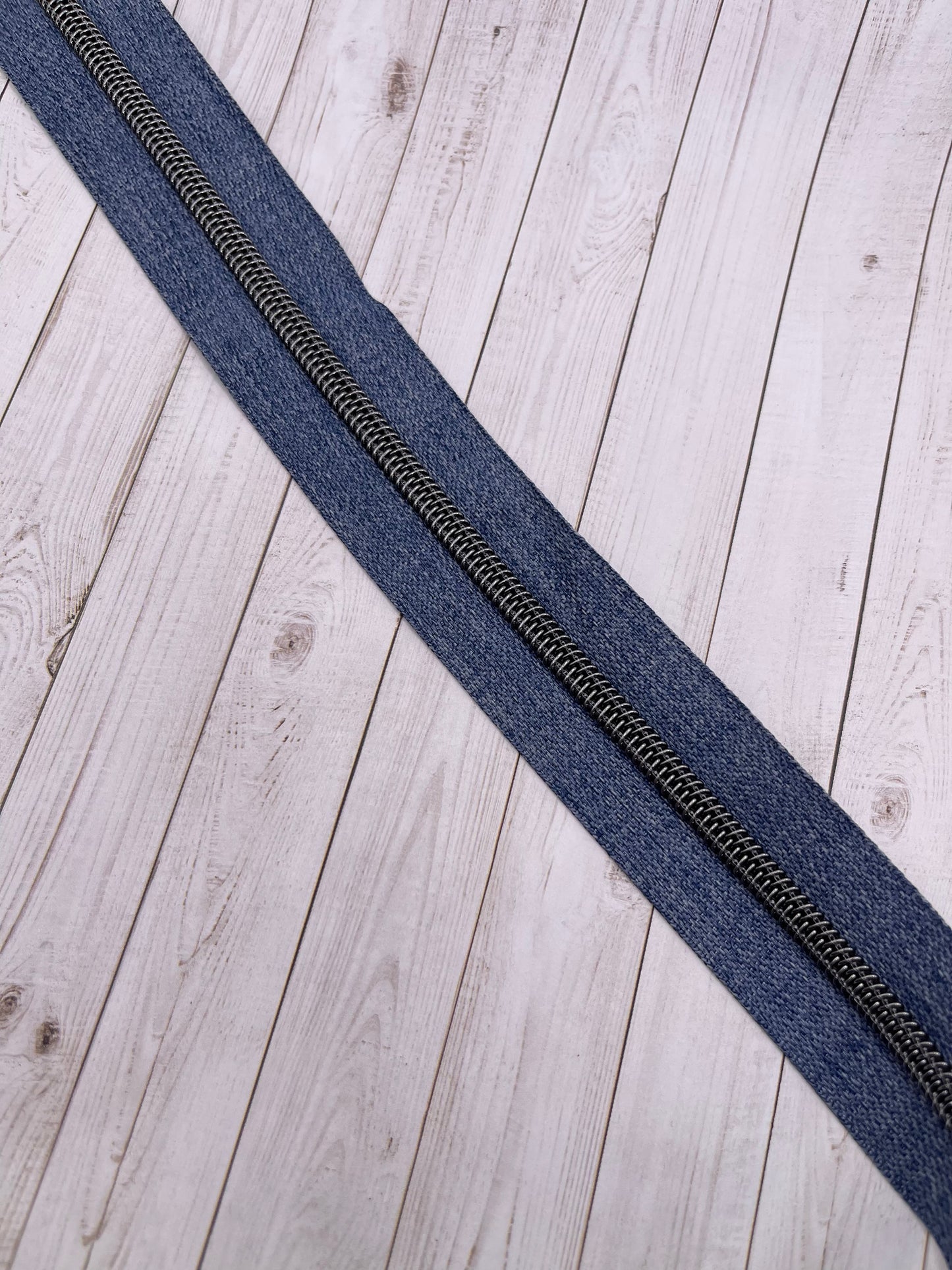 Denim - Gunmetal Zipper Tape # 5 Zipper (1 Metre)