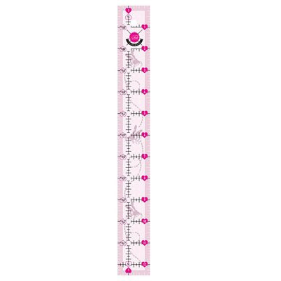 **PRÉCOMMANDE** Règle antidérapante Abeille Tula Pink 1,5 po x 12,5 po