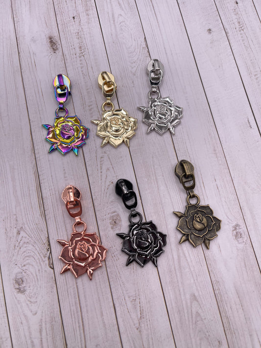 Rose Zipper Pulls (#5 Zippers)