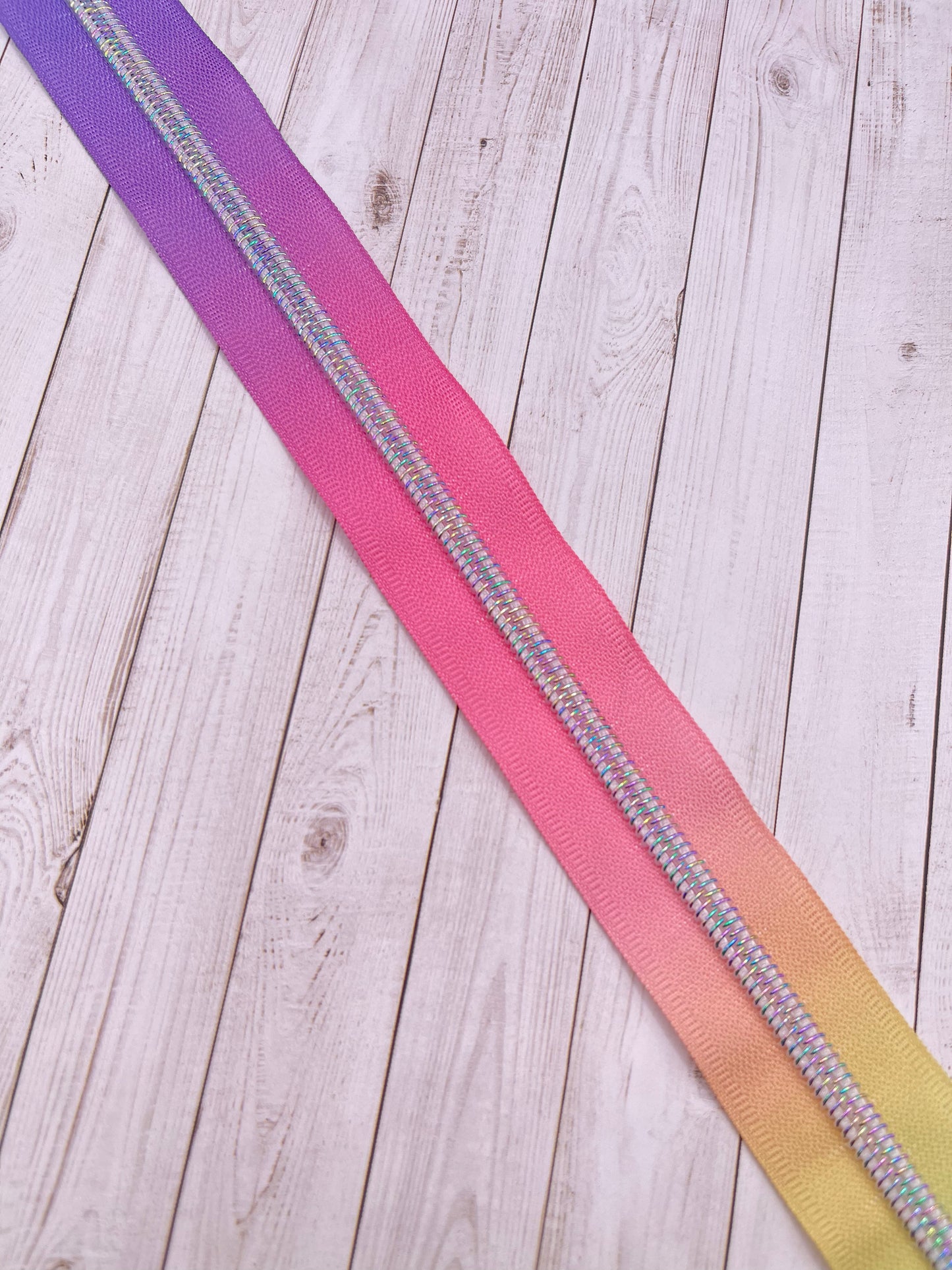 Iridescent - Rainbow Zipper Tape # 5 Zipper (1 Meter)