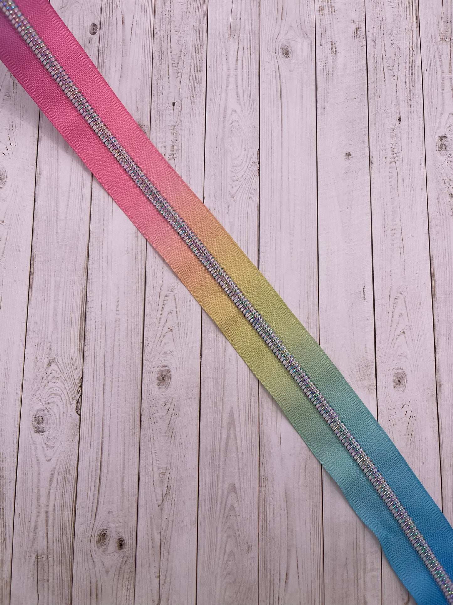 Iridescent - Rainbow Zipper Tape # 5 Zipper (1 Meter)