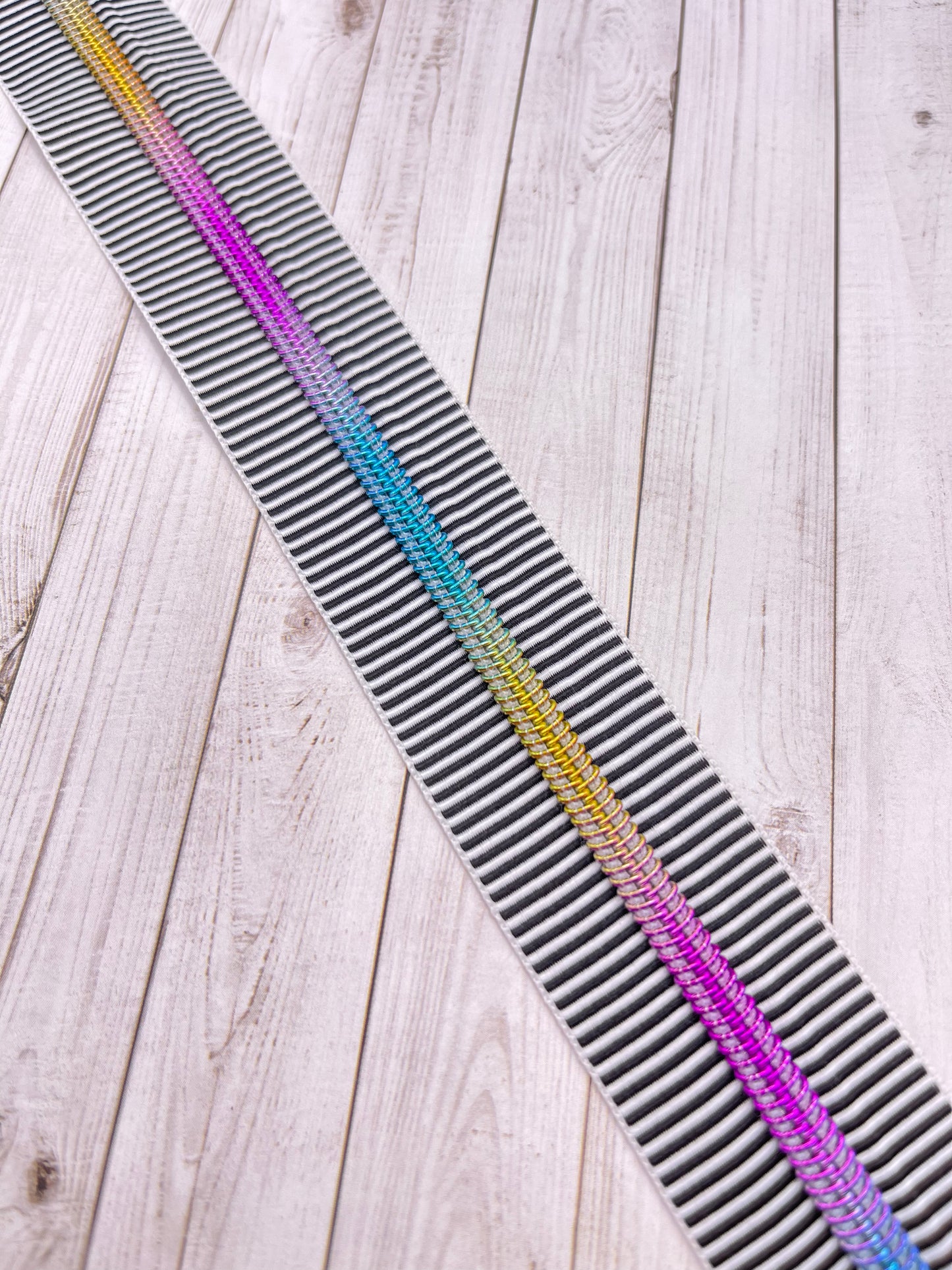 Black and White Striped Zipper Tape # 5 Zipper (1 Meter)