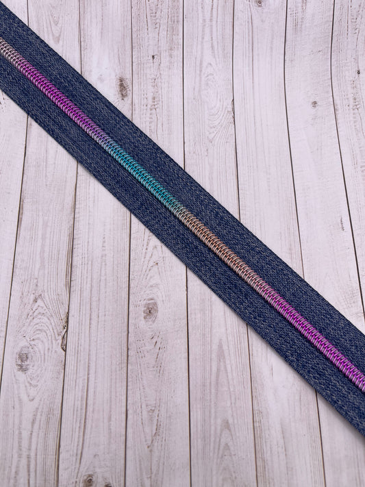 Denim - "arc-en-ciel" Zipper Tape # 5 Zipper (1 Meter)