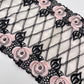 Black Pink Roses - 1 Meter Embroidered Tulle Lace