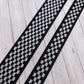 Black and White Checkerboard  1-1.5" Polyester Webbing