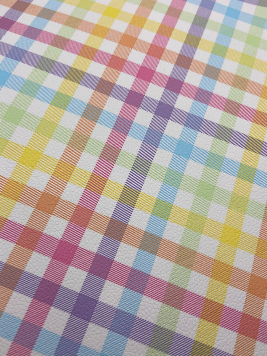 Plaid Pastel - Vinyle imprimé Litchi