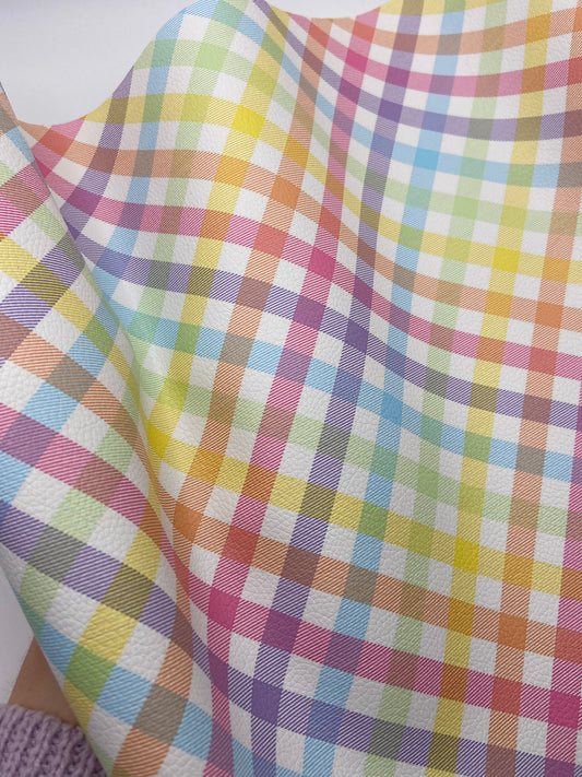 Plaid Pastel - Vinyle imprimé Litchi