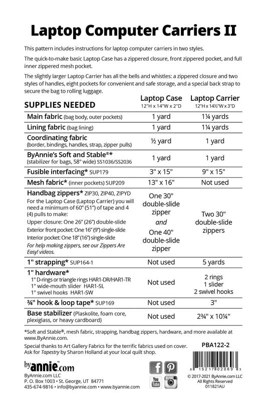 Supports pour ordinateur portable II - ByAnnie Patterns