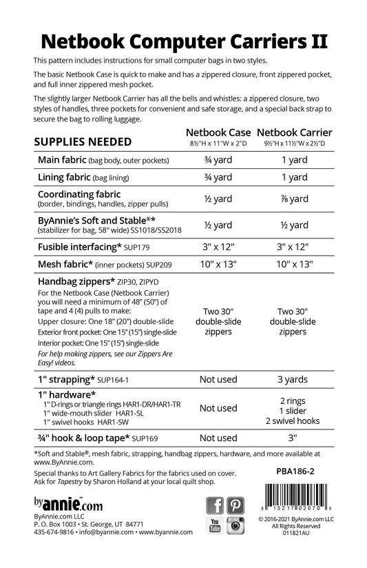 Netbook Computer Carriers II - Byannie Pattern