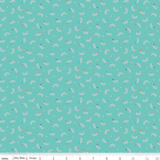 Teal Unicorn Kingdom Shooting Stars - Riley Blake Designs