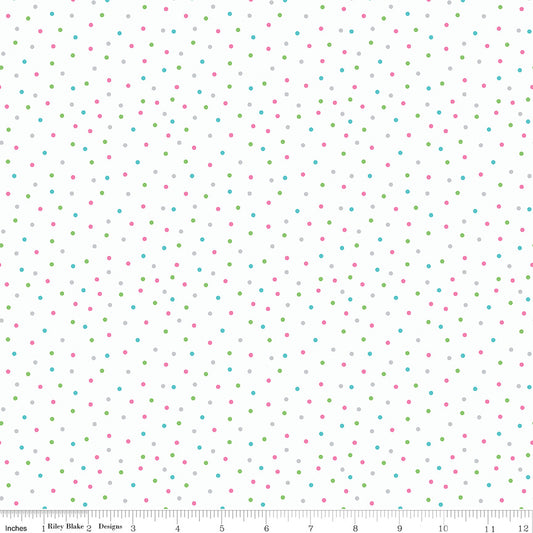 White Unicorn Kingdom Dots - Riley Blake Designs