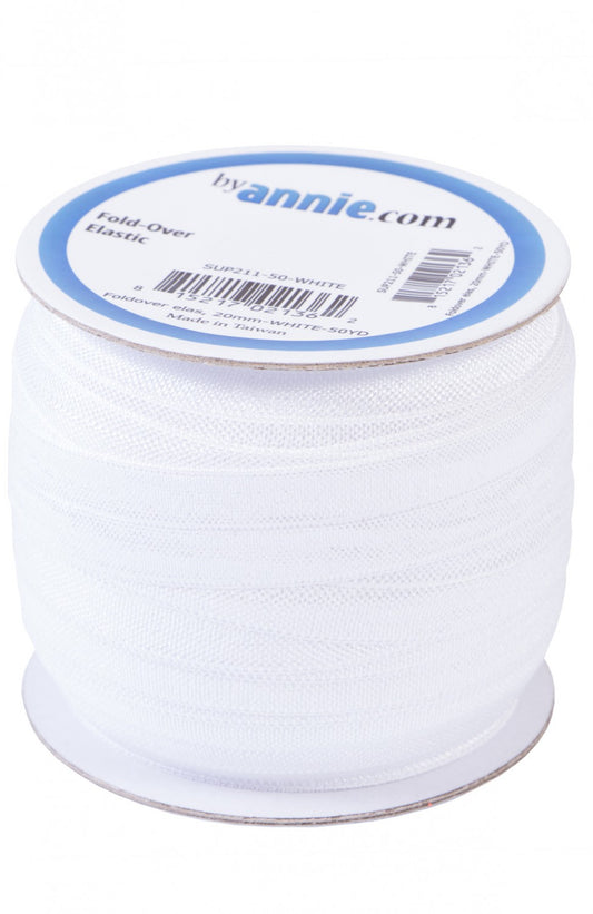 ByAnnie Élastique pliable 3/4" x 1 m - BLANC