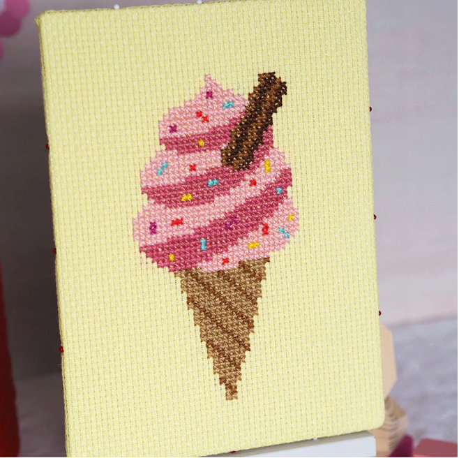 Junior Cross Stitch Ice Cream Kit - Caterpillar Cross Stitch