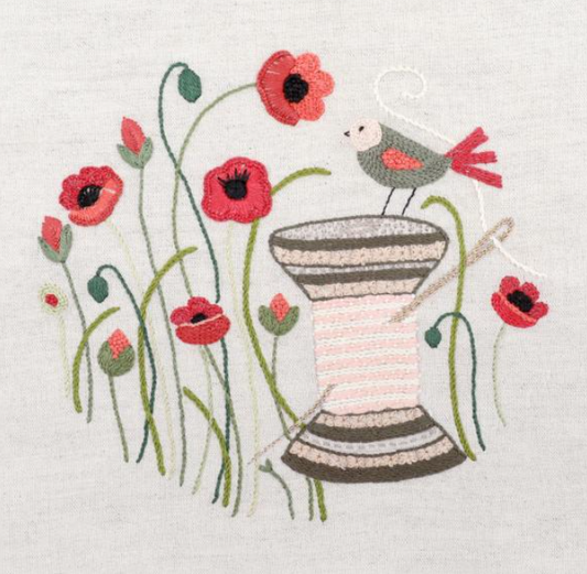 Bobine coquelicots - Kit Broderie - Un chat dans l'aiguille