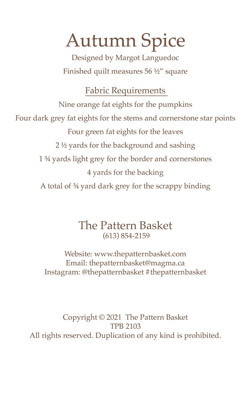 Autumn Spice - The Pattern Basket