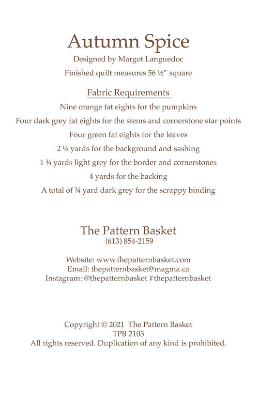 Autumn Spice - The Pattern Basket