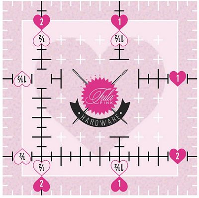 Tula Pink 2.5in x 2.5in Non Slip Heart Ruler