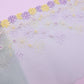Mint Tulle Purple Yellow Daisy - Embroidered Tulle Lace (mirrored)